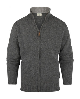 William Lockie Zip Vest Lambswool | Grey