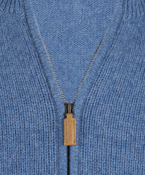 William Lockie Zip Vest Lambswool | Blue