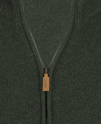 William Lockie Rits Vest Lamswol | Groen