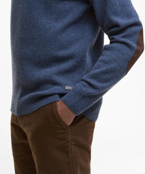 Pullover with zipper and button closure | Blue