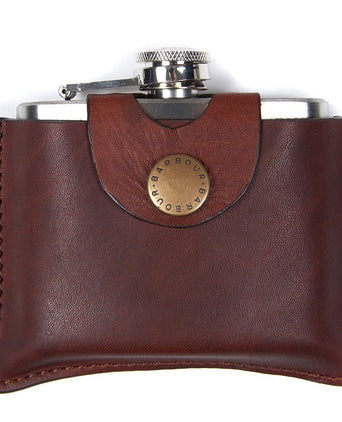 Barbour Hinged Hipflask | Brown