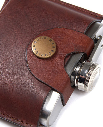 Barbour Hinged Hipflask | Brown