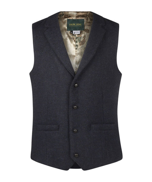 Iers Tweed Gilet | Navy Blauw