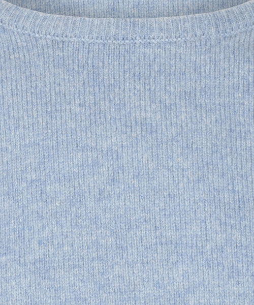 Lambswool round neck sweater | Blue
