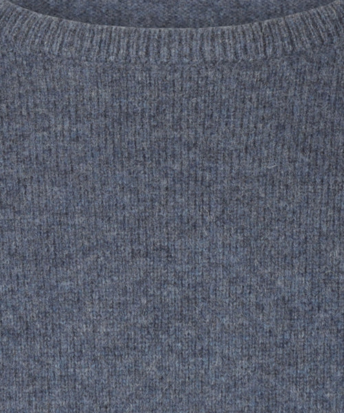Pullover Lambswool round neck | Denim Blue