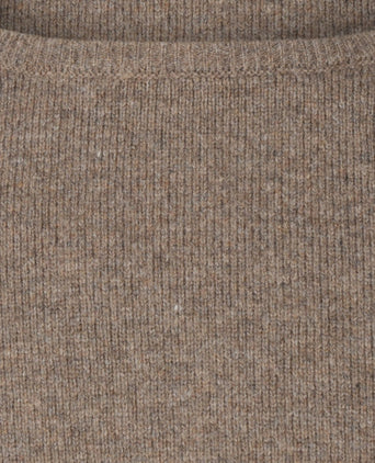 Pullover Lamswol ronde hals | Bruin