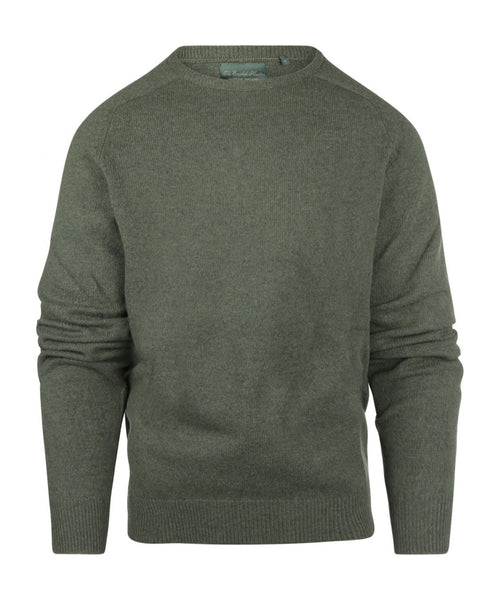 Pullover Lambswool round neck | Green