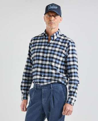 Cotton Shirt Button Down Regular Fit | Blue