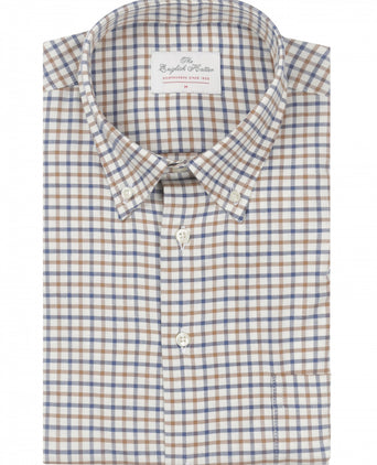 Cotton Shirt Button Down Regular Fit | Brown