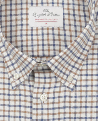 Cotton Shirt Button Down Regular Fit | Brown