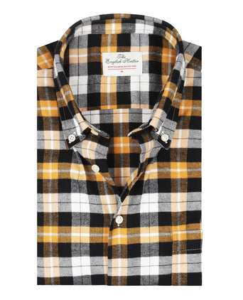 Cotton Shirt Button Down Regular Fit | Brown