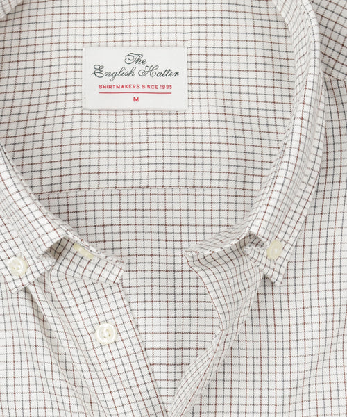 Cotton Shirt Button Down Regular Fit | Brown