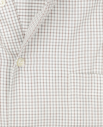 Cotton Shirt Button Down Regular Fit | Brown