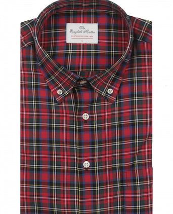 Cotton Shirt Button Down Regular Fit | Red