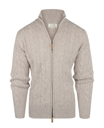 William Lockie Cable Zip Vest | Cobble
