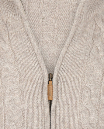 William Lockie Cable Zip Vest | Cobble