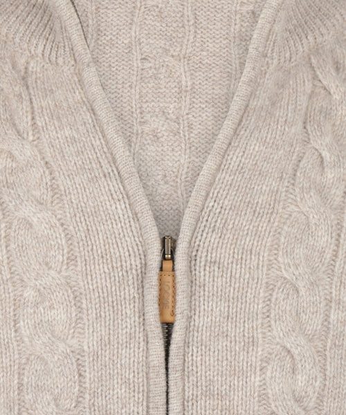 William Lockie Cable Zip Vest | Cobble