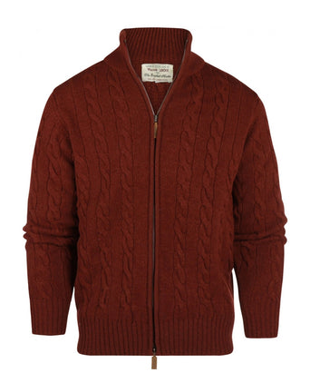 William Lockie Cable Cardigan with Zipper | Sienna