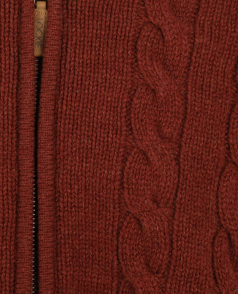 William Lockie Cable Cardigan with Zipper | Sienna