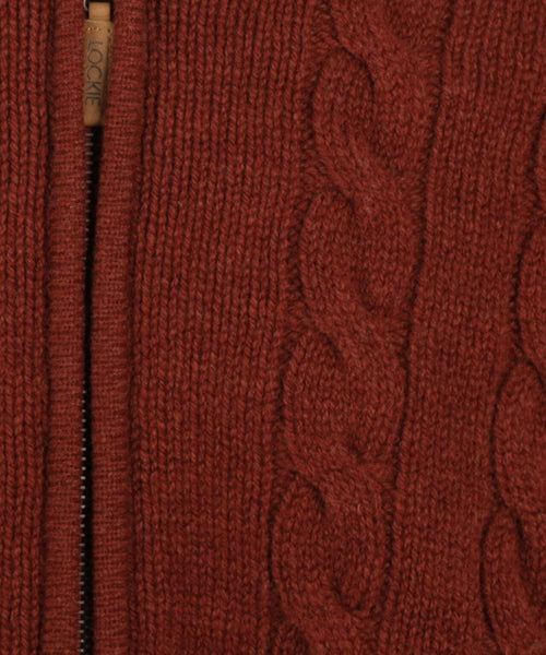William Lockie Cable Cardigan with Zipper | Sienna