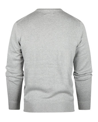 Cotton v-neck sweater | Light Grey