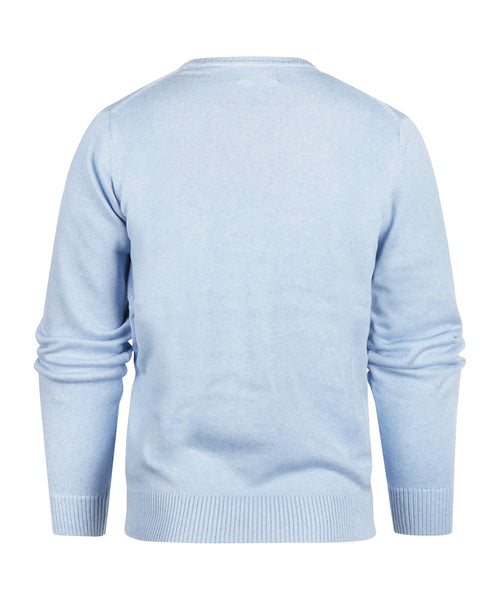 Cotton v-neck sweater | Blue