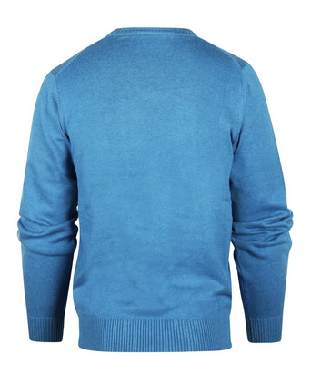 Cotton v-neck sweater | Blue