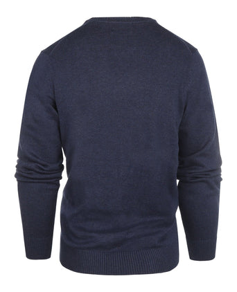 Cotton v-neck sweater | Navy Blue
