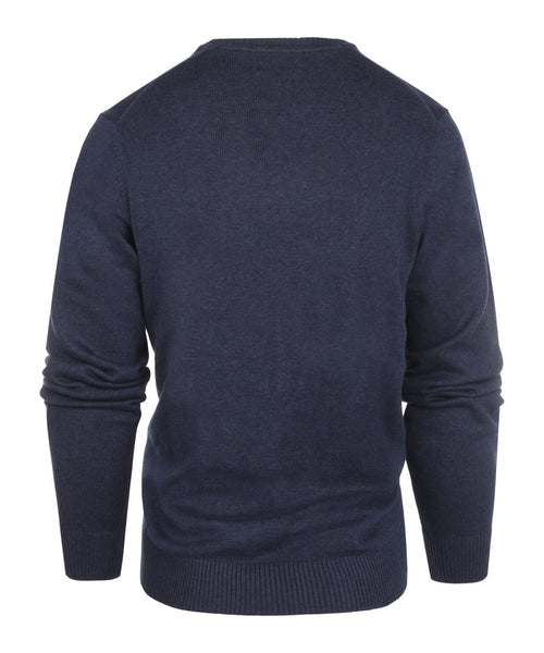 Cotton v-neck sweater | Navy Blue