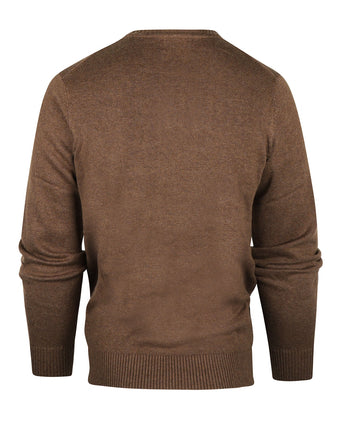 Cotton v-neck sweater | Brown