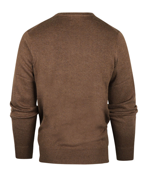 Cotton v-neck sweater | Brown