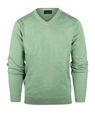 Cotton v-neck sweater | Green Cotton v-neck sweater | Green