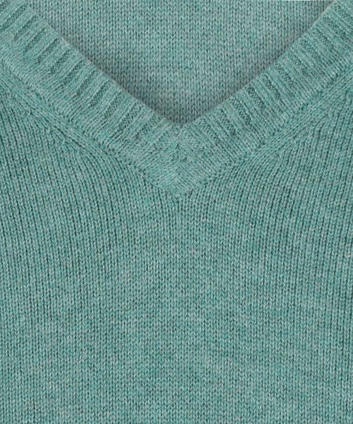 Cotton v-neck sweater | Green