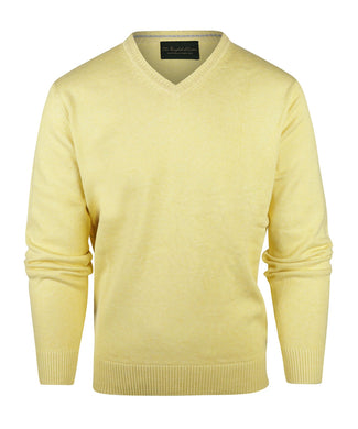 Cotton v-neck sweater | Yellow Cotton v-neck sweater | Yellow