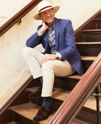 Linen blazer | Blue