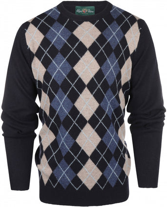 Sweater Check round neck | Blue