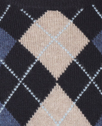 Sweater Check round neck | Blue