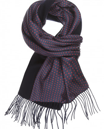Scarf Silk and Lambswool spots | Blue