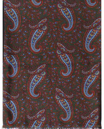 Silk scarf with wool lining | Brown