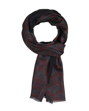 Silk scarf with wool lining | Red