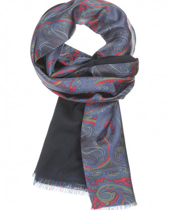 Silk scarf with wool lining | Red