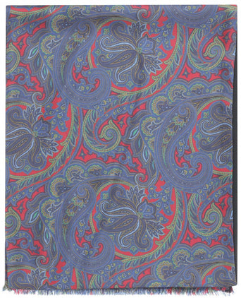 Silk scarf with wool lining | Red