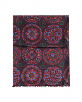 Silk scarf with wool lining | Red