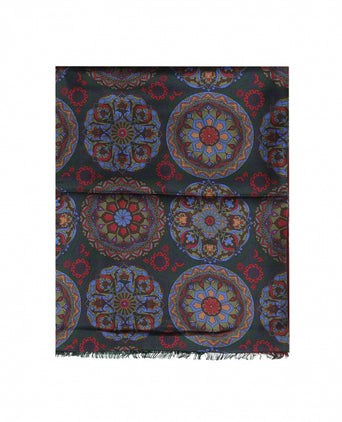 Silk scarf with wool lining | Green