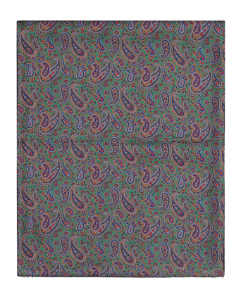 Silk scarf with wool lining | Green