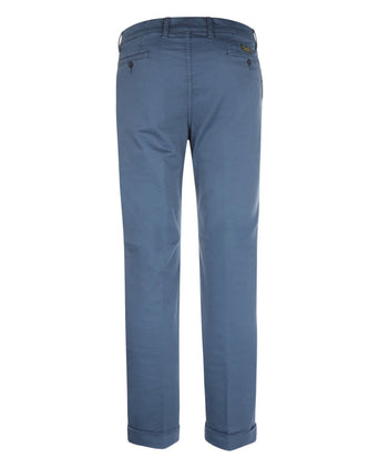 Pantalon Boston Bandplooi en Omslag | Blauw