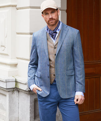 Boston Trousers Pleated and Turn-up | Blue Boston Trousers Pleated and Turn-up | Blue