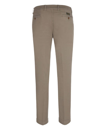 Pantalon Boston Bandplooi en Omslag | Bruin