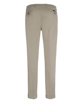 Pantalon Boston Bandplooi en Omslag | Bruin