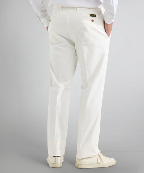 Boston Trousers Pleated and Turn-up | White